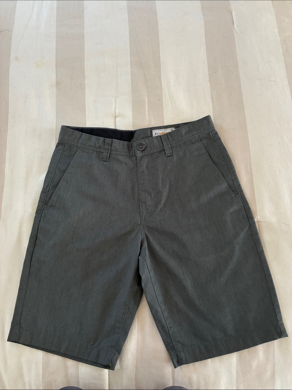 Volcom Men's Charcoal Flat Front Shorts